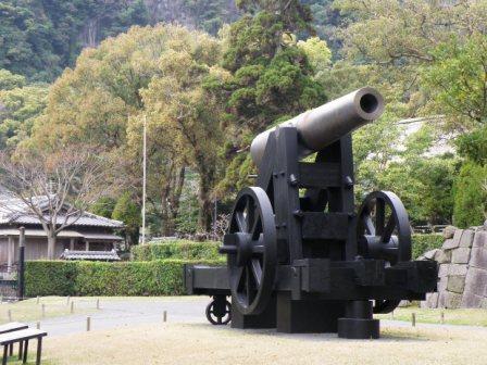 a cannon near the entrance