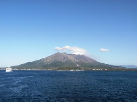 Mt.Sakurajima beside the sea