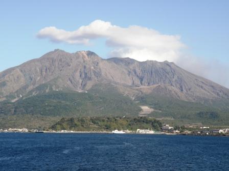 Mt.Sakurajima beside the sea