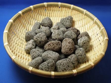 The lava of Mt.Sakurajima : A gray round stone