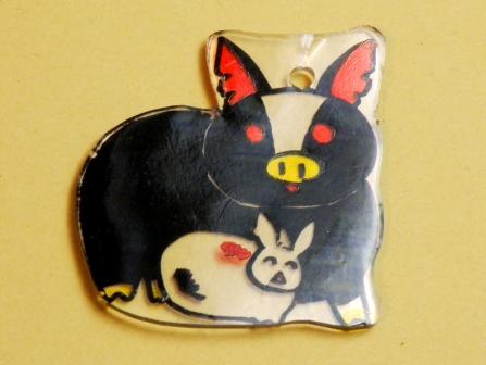 a mascot of a Kurobuta and a rabbit