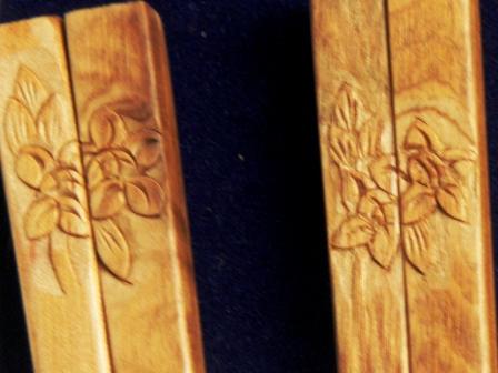 5 pair of chopsticks of a flower Kyushu Azalea carved by hands